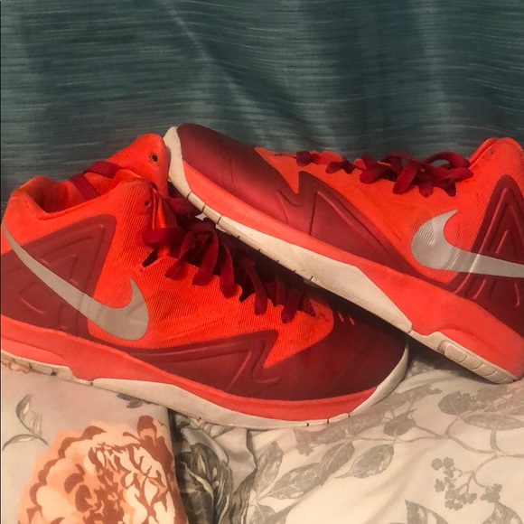 neon orange basketball shoes
